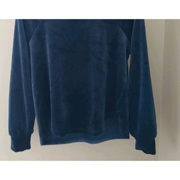 Evereve Milo Velour Funnel Neck Pullover Top Size XS Blue Supersoft Cozy - Picture 4 of 10